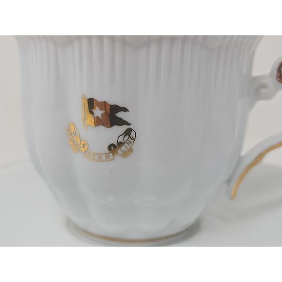RMS Titanic Authentic Replica Coffee Tea Cup Saucer White Star Line White U297 - Picture 5 of 10
